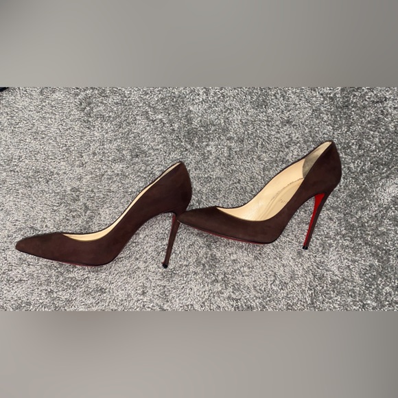 Christian Louboutin Suede Dark Brown Plum So Kate Pointed Pumps 38.5 8.5 - Picture 2 of 7